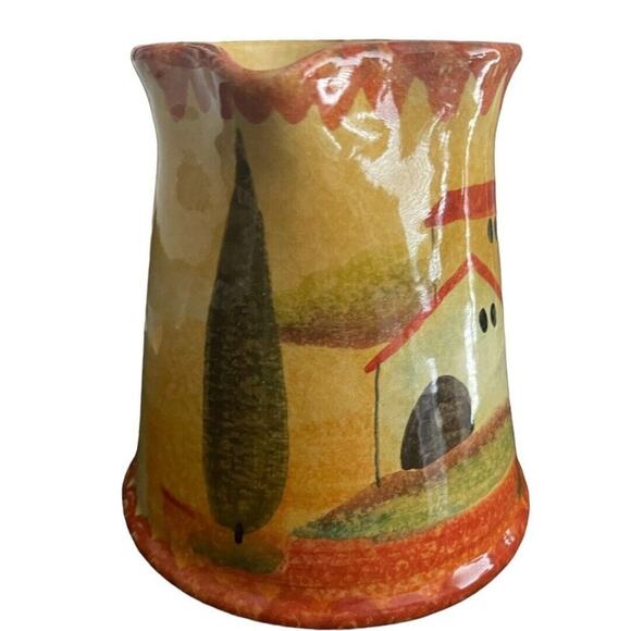 Italica Ars Hand Painted Landscape 6.5” Tall Pitcher - Picture 2 of 7